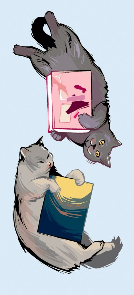 Закладинка «Коти читають»